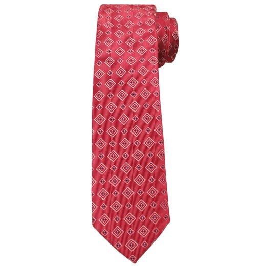 Czerwony Elegancki Krawat -Angelo di Monti- 6 cm, Męski, Wzór Geometryczny KRADM1490 ze sklepu JegoSzafa.pl w kategorii Krawaty - zdjęcie 63117751