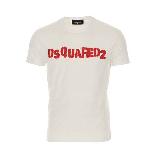 T-shirt męski Dsquared2 biały z krótkim rękawem 