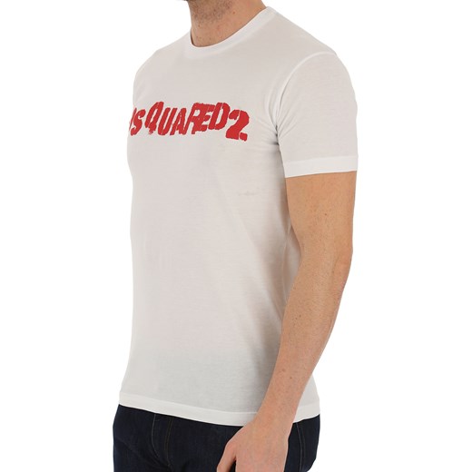 Biały t-shirt męski Dsquared2 z krótkim rękawem 