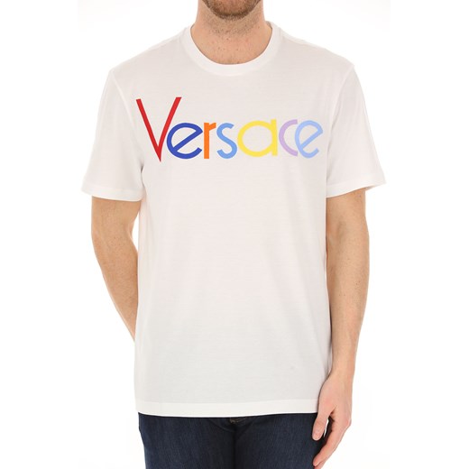 T-shirt męski biały Versace z krótkim rękawem 