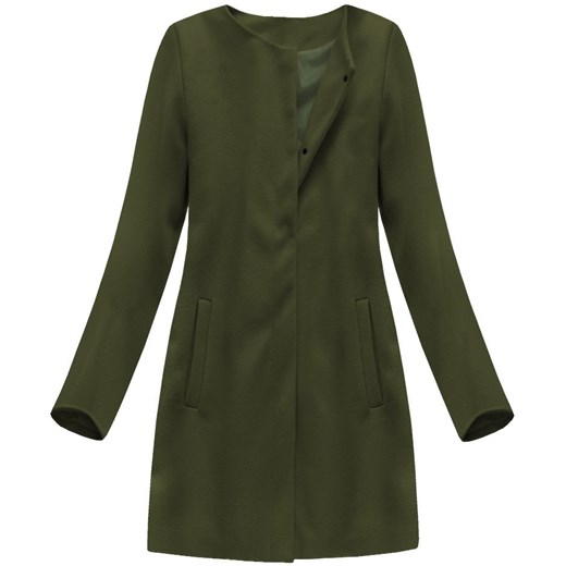 Zielony płaszcz damski Italy Moda 