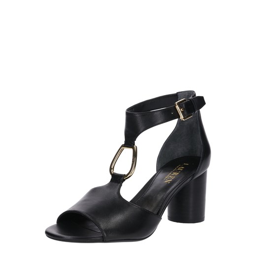Sandały damskie Polo Ralph Lauren czarne skórzane z klamrą eleganckie 
