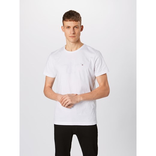 T-shirt męski Gant biały z krótkim rękawem 