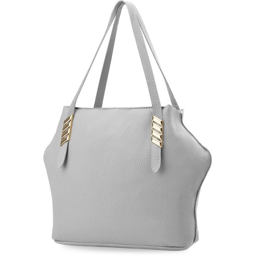 Shopper bag bez dodatków elegancka ze skóry ekologicznej mieszcząca a5 na ramię matowa 