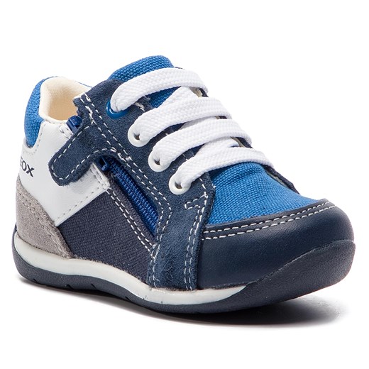Buty sportowe dziecięce Geox niebieskie sznurowane z tworzywa sztucznego 