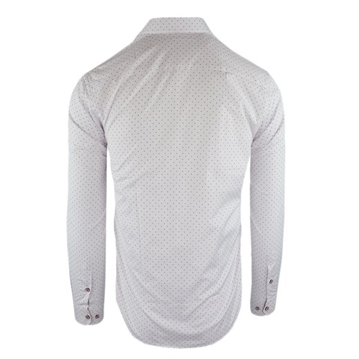 Koszula męska z długim rękawem w kolorze białym, we wzór 0123   XL merits.pl okazja 