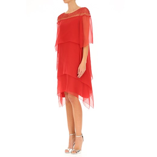 Alberta Ferretti sukienka midi asymetryczna na bal z poliamidu na sylwestra 