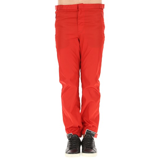Spodnie męskie czerwone Prada młodzieżowe 
