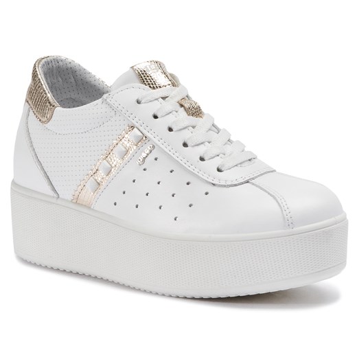 Sneakersy damskie białe Igi&Co wiązane gładkie na koturnie 