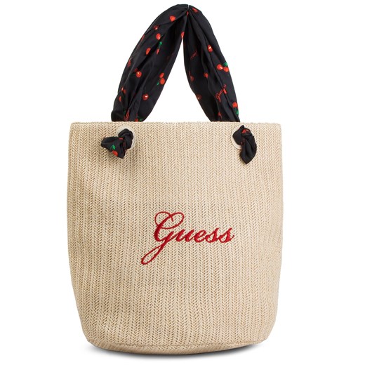 Guess shopper bag duża młodzieżowa bez dodatków ze zdobieniami 