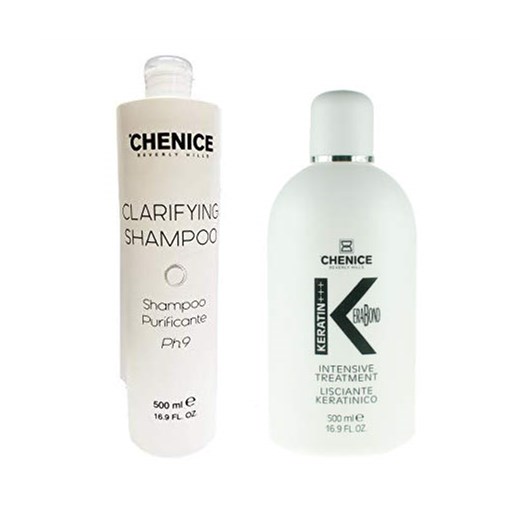 Chenice Clarifying and Keratin | Zestaw do keratynowego prostowania: szampon przygotowujący włosy do zabiegu 500ml + keratyna 500ml  Chenice  Estyl.pl