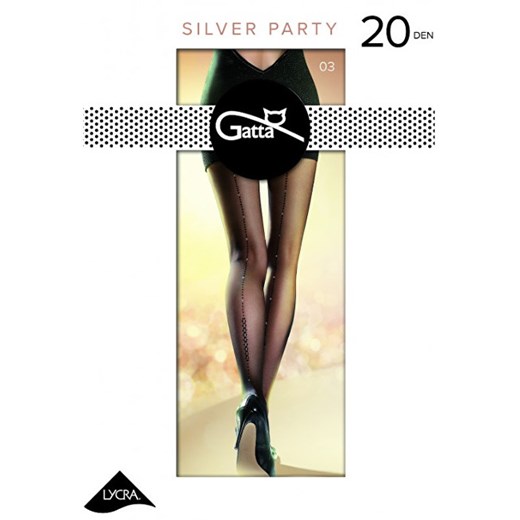 Gatta Spodnie damskie rajstopy Silver party 03 Nero (rozmiar 4), BEZPŁATNY ODBIÓR: WROCŁAW!  Gatta  Mall