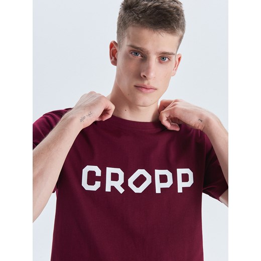 T-shirt męski Cropp czerwony z krótkim rękawem młodzieżowy 