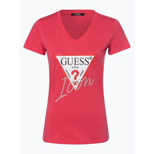 Guess Jeans - T-shirt damski, czerwony Guess Jeans  M vangraaf