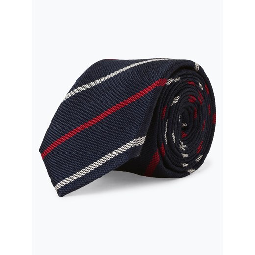 Finshley & Harding London - Męski krawat z dodatkiem jedwabiu i spinką do krawata, niebieski Finshley & Harding London  One Size vangraaf