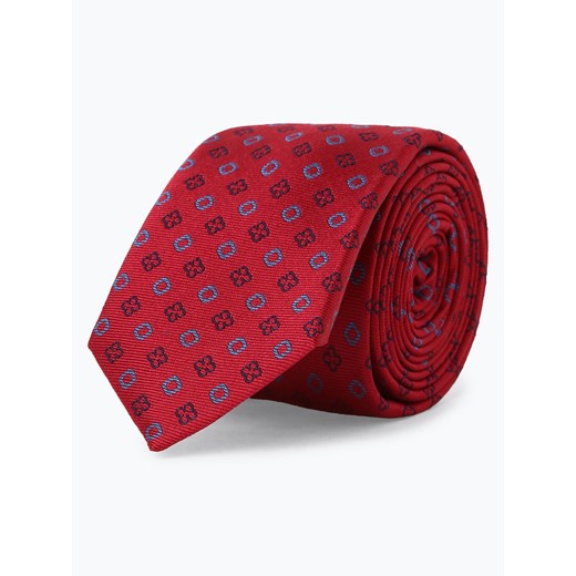 Finshley & Harding London - Męski krawat z jedwabiu ze spinką do krawata, czerwony Finshley & Harding London  One Size vangraaf