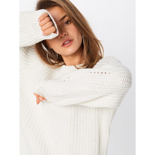 Sweter damski biały Object bez wzorów 