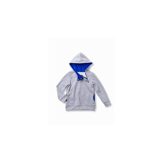 Bluza dziecięca z kapturem KB005 - szara/niebieska