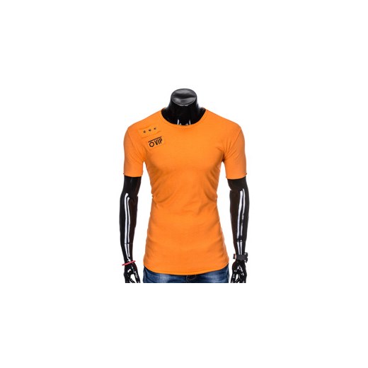 T-shirt męski z nadrukiem S957 - pomarańczowy