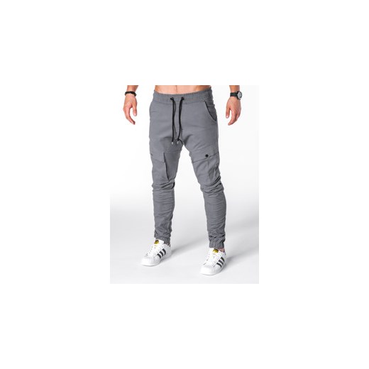 Spodnie męskie joggery - szare P707