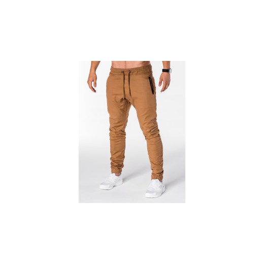Spodnie męskie joggery P713 - rude
