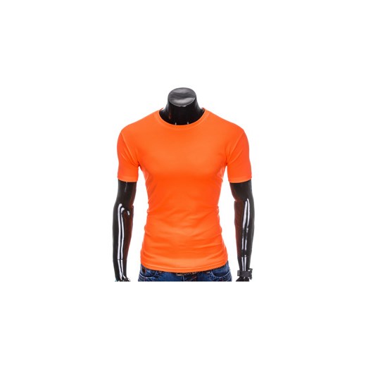 T-shirt męski bez nadruku S883 - pomarańczowy