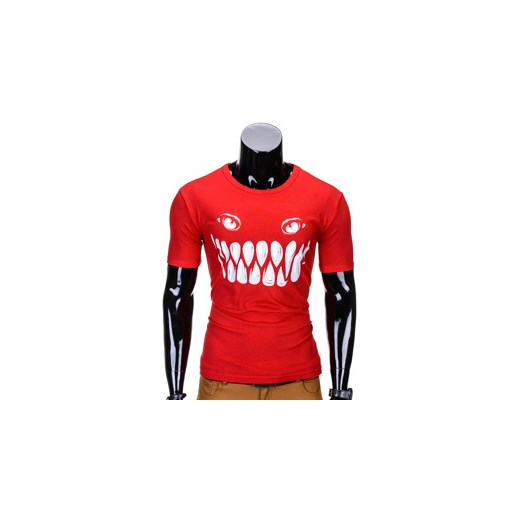 T-shirt męski z nadrukiem S814 - czerwony