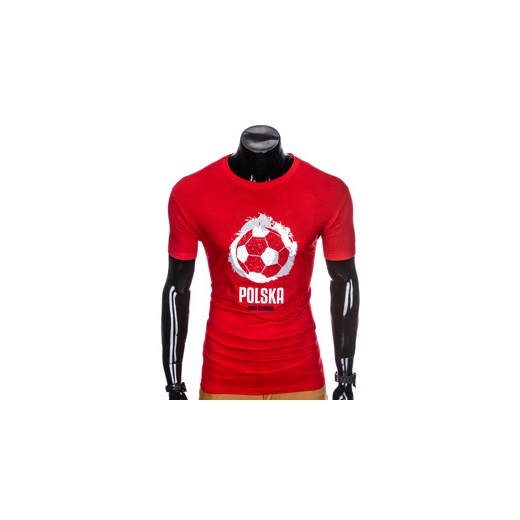 T-shirt męski z nadrukiem S965 - czerwony