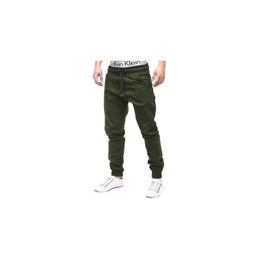 Spodnie męskie joggery P205 - zielone