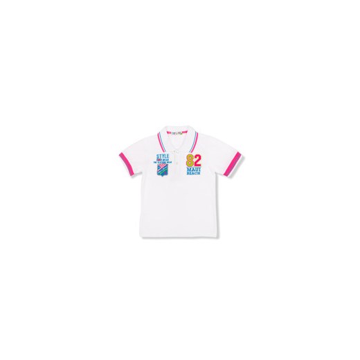 Koszulka dziecięca polo z nadrukiem KS024 - biała