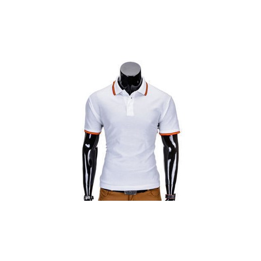 Koszulka męska polo bez nadruku S709 - biała