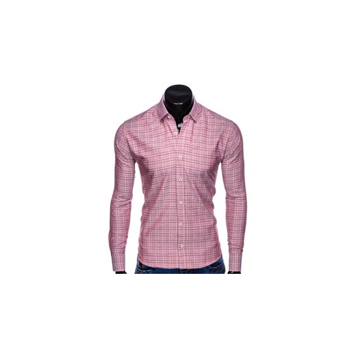 Ombre Clothing koszula męska różowa na jesień 