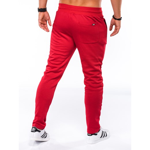 Spodnie męskie dresowe P549 - czerwone
