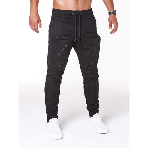 Spodnie męskie joggery P705 - czarne