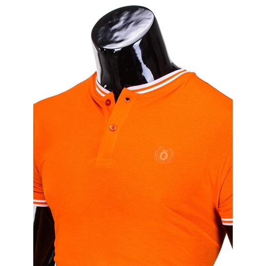 Koszulka męska polo bez nadruku S843 - pomarańczowa