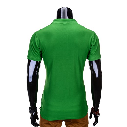 Koszulka męska polo bez nadruku S715 - jasnozielona