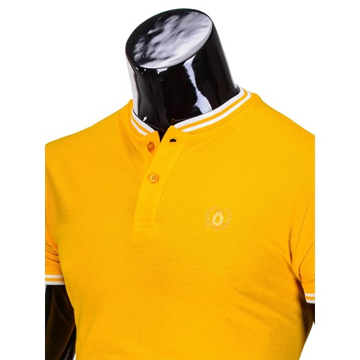 Koszulka męska polo bez nadruku S843 - żółta