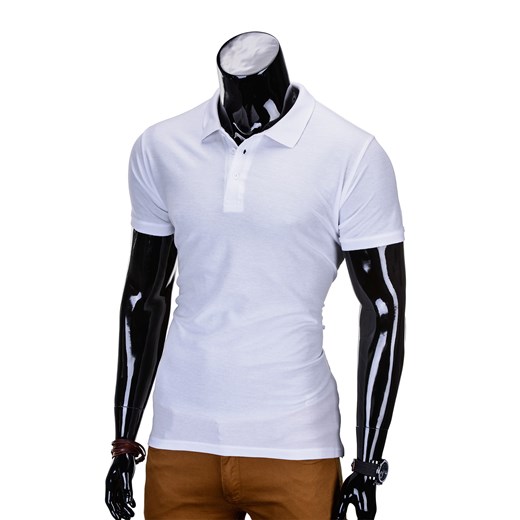 Koszulka męska polo bez nadruku S715 - biała