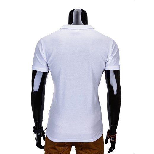 Koszulka męska polo bez nadruku S715 - biała