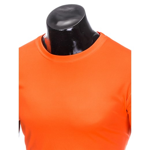 T-shirt męski bez nadruku S883 - pomarańczowy