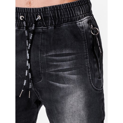 Spodnie męskie jeansowe joggery P649 - czarne