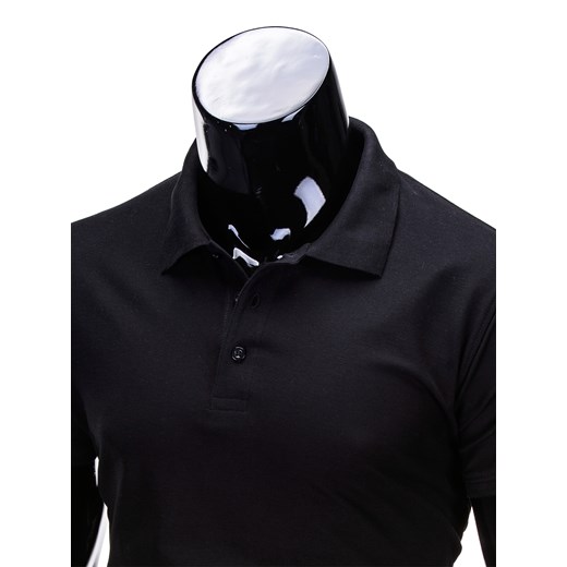 Koszulka męska polo bez nadruku S715 - czarna