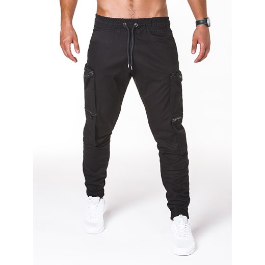 Spodnie męskie joggery P706 - czarne