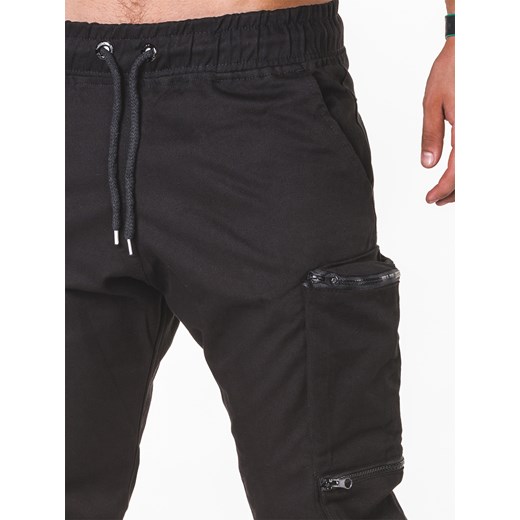 Spodnie męskie joggery P706 - czarne