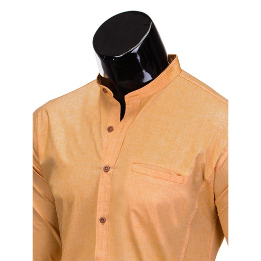 Koszula męska z długim rękawem K353 - pomarańczowa