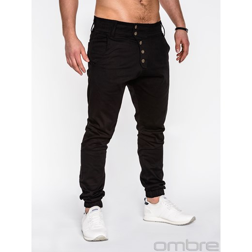 Spodnie męskie joggery P480 - czarne