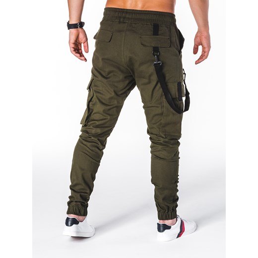 Spodnie męskie joggery P716 - khaki