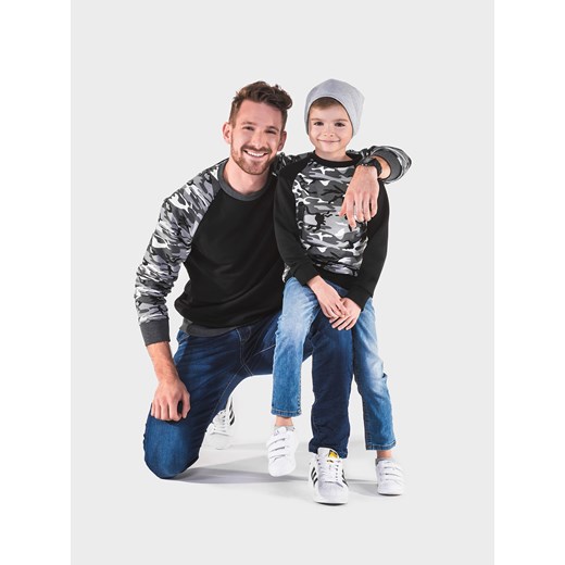 Bluza dziecięca bez kaptura KB003 - moro/czarna