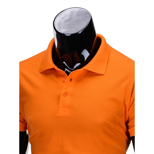Koszulka męska polo bez nadruku S715 - pomarańczowy