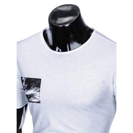 T-shirt męski z nadrukiem S983 - biały